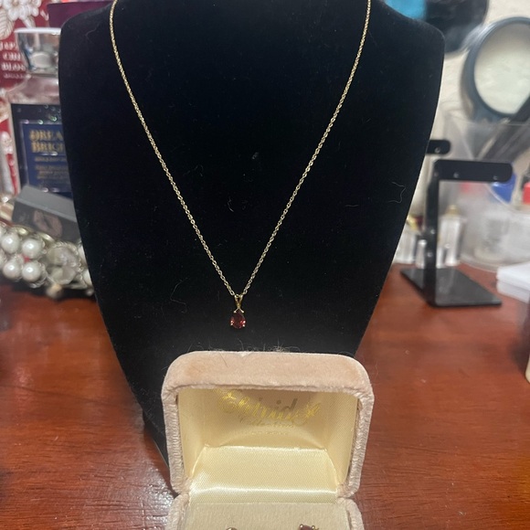 14k yellow gold set necklace and earrings - Picture 11 of 12